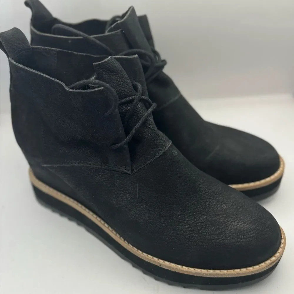 Eileen‎ Fisher Women's Size 8 Capa Wedge Chukka Boot In Black